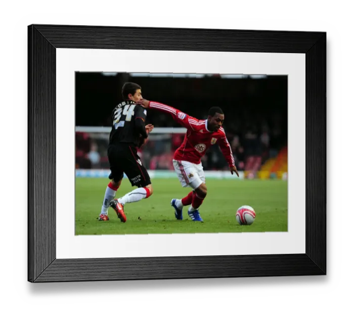 Framed Print : Battling for Championship Supremacy: Rose vs. Lowton, November 2010 - Bristol City vs. Sheffield United