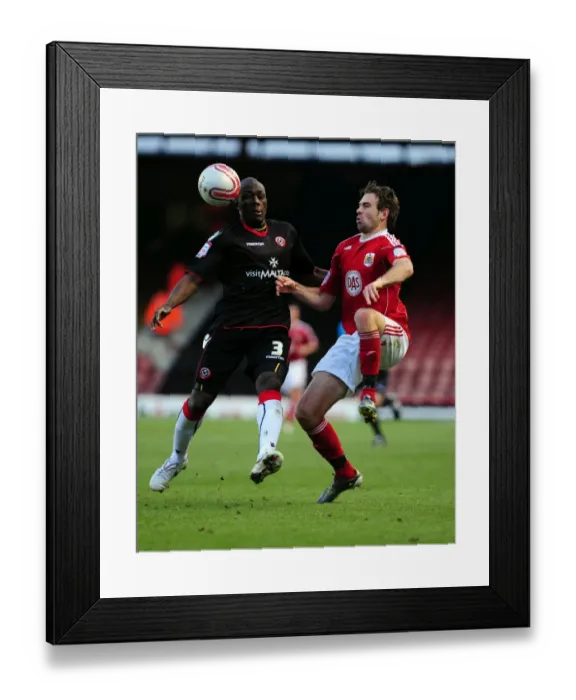 Framed Print : Brett Pitman's Elevated Finish: Bristol City vs Sheffield United, Championship 2010