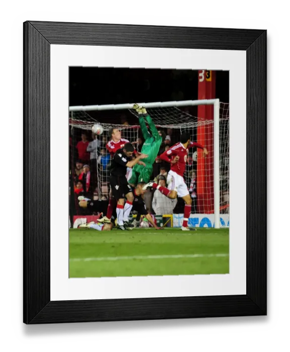 Framed Print : Jamie McAllister's Precise Corner: A Pivotal Moment at Ashton Gate in the Championship Match between Bristol City and Sheffield United (November 27, 2010) Framed Print : Jamie McAllister's Precise Corner: A Pivotal Moment at Ashton Gate in the Championship Match between Bristol City and Sheffield United (November 27, 2010)