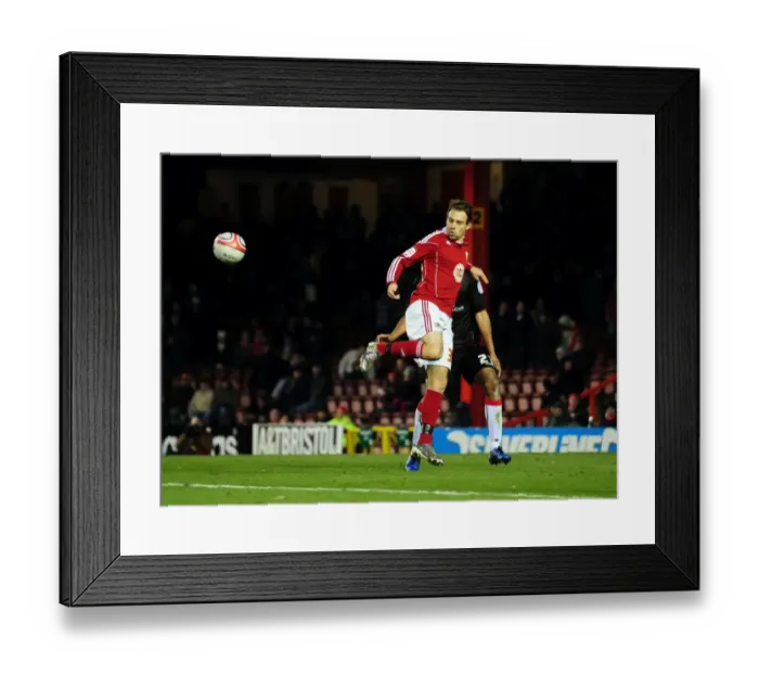 Framed Print : Brett Pitman's Game-Changing Flick: A Pivotal Moment in the 2010 Bristol City vs. Sheffield United Championship Match