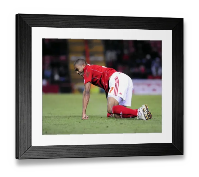 Framed Print : Marvin Elliott in Action: Championship Clash between Bristol City and Sheffield United, 27th November 2010, Ashton Gate Stadium