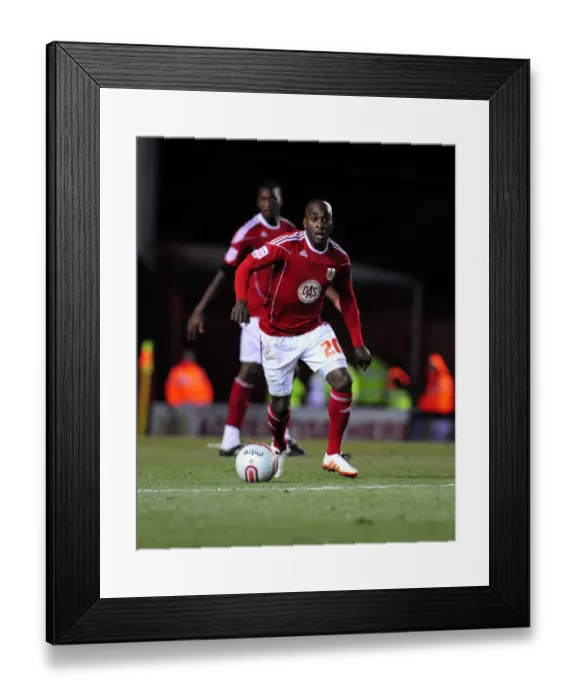 Framed Print : Jamal Campbell-Ryce in Action: Championship Showdown between Bristol City and Sheffield United at Ashton Gate Stadium (November 27, 2010)