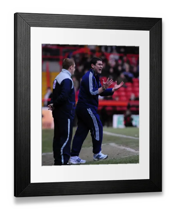 Framed Print : Nigel Clough's Angry Reaction: Derby County vs. Bristol City Championship Clash at Ashton Gate (11-12-2010) Framed Print : Nigel Clough's Angry Reaction: Derby County vs. Bristol City Championship Clash at Ashton Gate (11-12-2010)