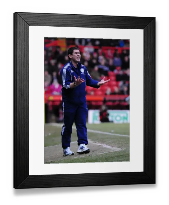 Framed Print : Nigel Clough's Passionate Outburst: Derby County vs. Bristol City (Championship Clash at Ashton Gate, 11-12-2010) Framed Print : Nigel Clough's Passionate Outburst: Derby County vs. Bristol City (Championship Clash at Ashton Gate, 11-12-2010)