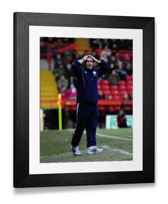 Framed Print : Nigel Clough's Epic Rant: Derby County vs. Bristol City Championship Clash (11-12-2010)