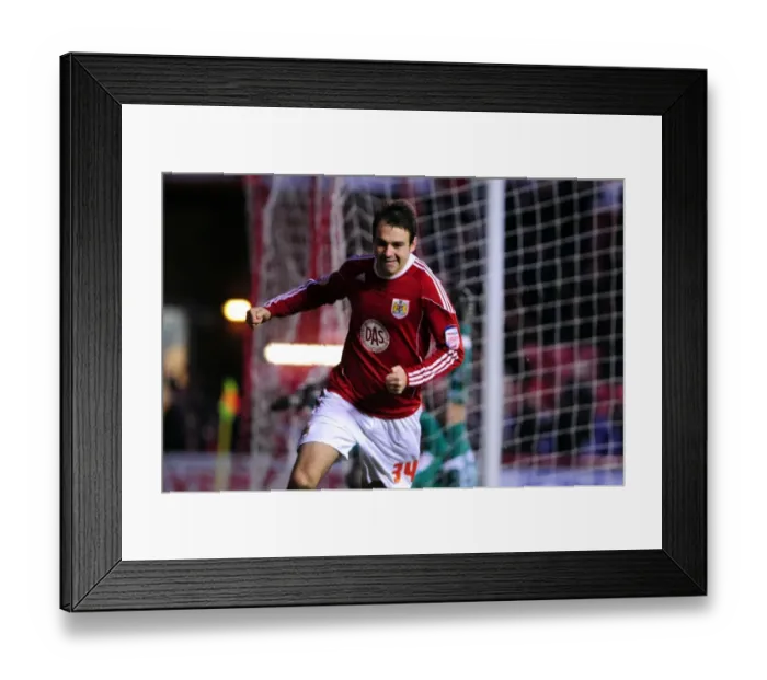 Framed Print : Brett Pitman's Thrilling Goal Celebration: Bristol City vs. Derby County, Championship Match, Ashton Gate Stadium (11-12-2010) Framed Print : Brett Pitman's Thrilling Goal Celebration: Bristol City vs. Derby County, Championship Match, Ashton Gate Stadium (11-12-2010)