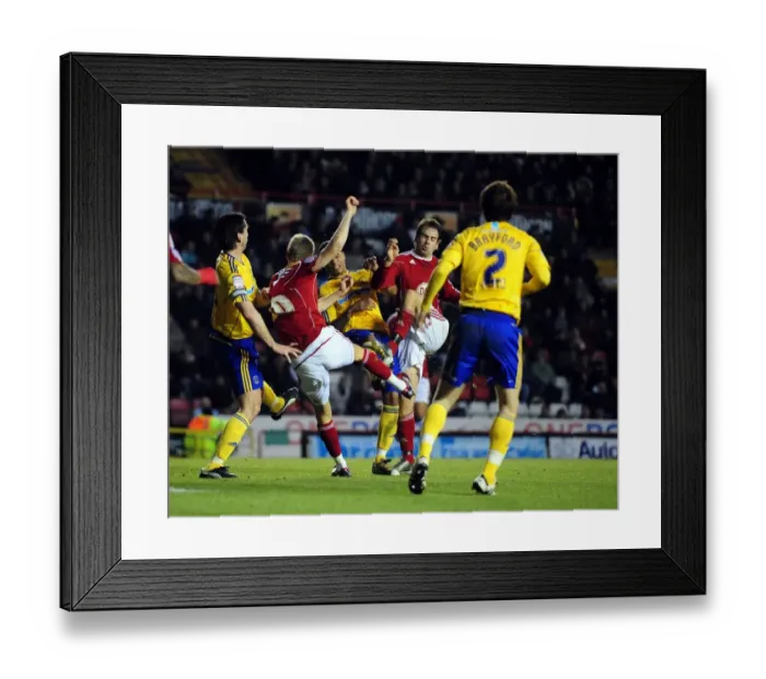 Framed Print : Bristol City vs Derby County: Tight Calls for Brett Pitman and Jon Stead Framed Print : Bristol City vs Derby County: Tight Calls for Brett Pitman and Jon Stead