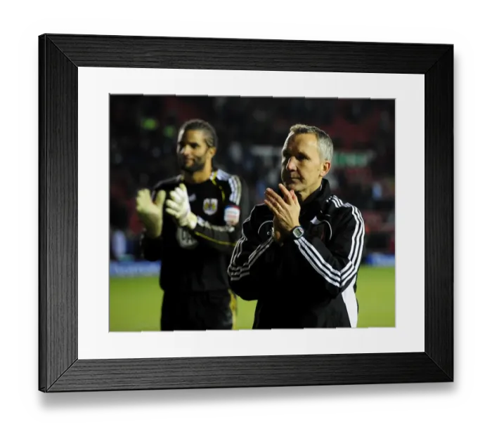 Framed Print : Keith Milnen Leads Bristol City in Championship Battle Against Derby County at Ashton Gate Stadium (11 / 12 / 2010)
