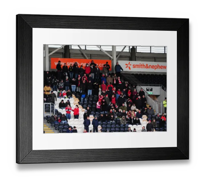 Framed Print : Bristol City Fans in Full Force at Hull City Championship Match, 18 / 12 / 2010 Framed Print : Bristol City Fans in Full Force at Hull City Championship Match, 18 / 12 / 2010