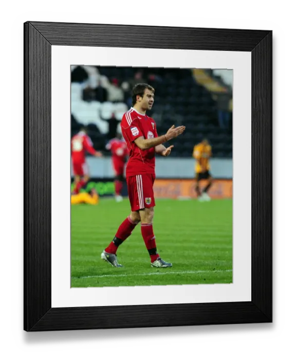 Framed Print : Brett Pitman of Bristol City in Action against Hull City, Championship Match, KC Stadium, 18th December 2010 Framed Print : Brett Pitman of Bristol City in Action against Hull City, Championship Match, KC Stadium, 18th December 2010