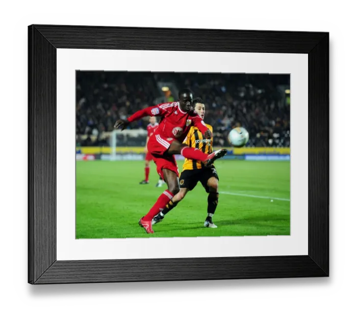 Framed Print : Adomah's Cross: Hull City vs. Bristol City Championship Clash (18 / 12 / 2010)