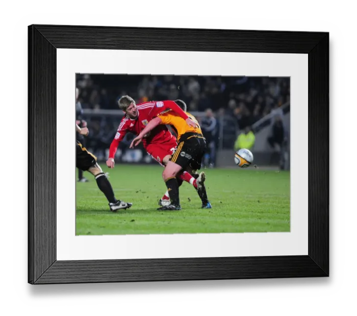 Framed Print : Jon Stead's Near-Miss: Hull City vs. Bristol City Championship Clash (18 / 12 / 2010)