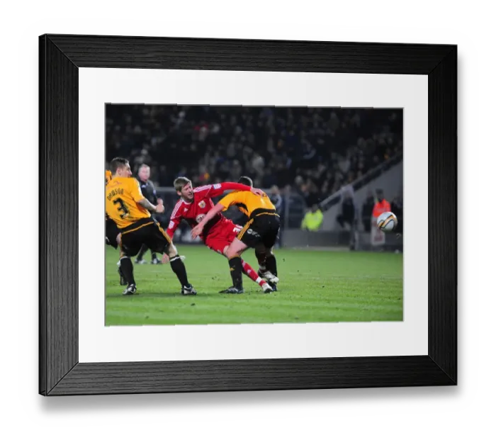 Framed Print : Jon Stead's Dramatic Near-Miss: Hull City vs. Bristol City Championship Showdown (18 / 12 / 2010)