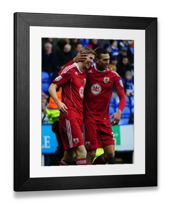 Framed Print : Bristol City's Jon Stead and Steven Caulker Celebrate Goal in Championship Match against Reading (December 26, 2010) Framed Print : Bristol City's Jon Stead and Steven Caulker Celebrate Goal in Championship Match against Reading (December 26, 2010)