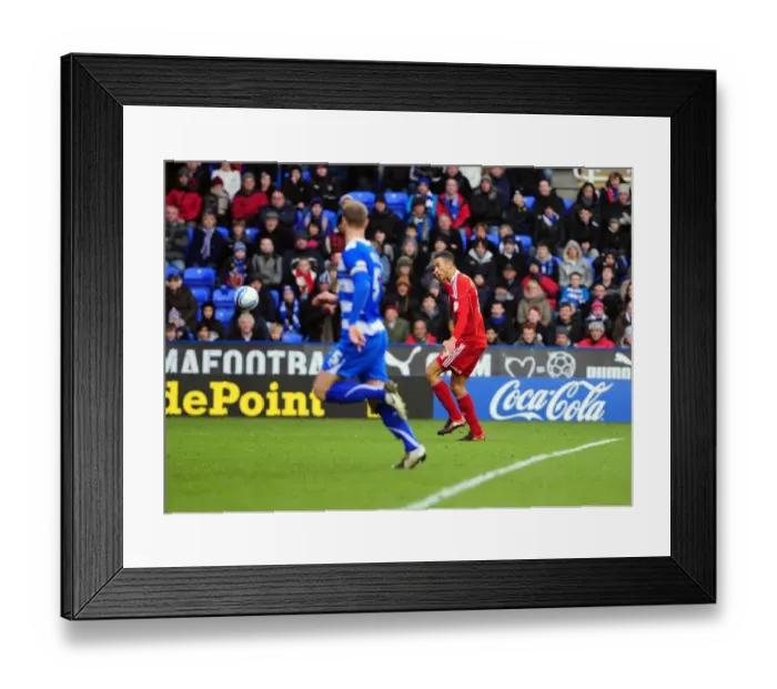 Framed Print : Caulker's Chip Hits the Bar, Stead Scores: Dramatic Moment as Bristol City Takes the Lead Against Reading in Championship Football