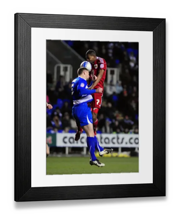 Framed Print : Battling for Control: Elliott vs. Mills in the Intense Championship Showdown between Reading and Bristol City (December 26, 2010)