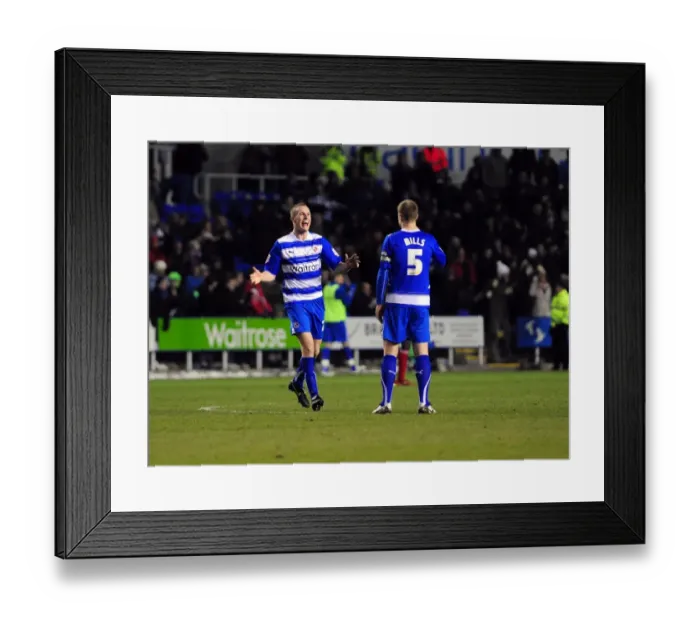 Framed Print : Bristol City's Triumph: Celebrating with Matthew Mills after Reading Victory (December 26, 2010, Championship)