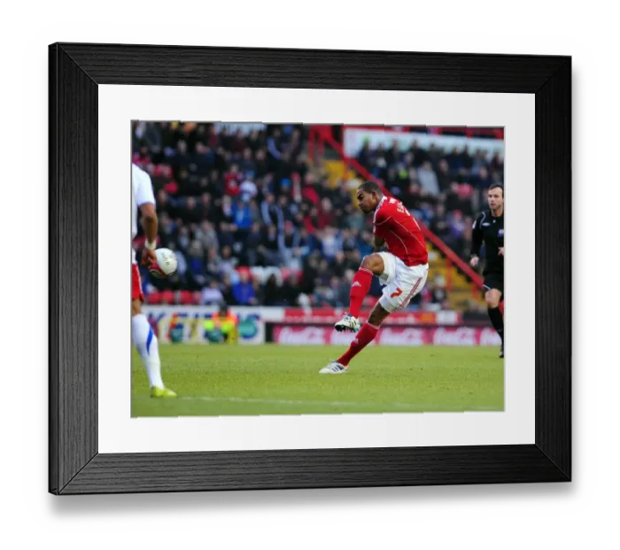 Framed Print : Marvin Elliott's Shot for Goal: Bristol City vs. Crystal Palace, Championship Match, Ashton Gate Stadium (December 28, 2010)