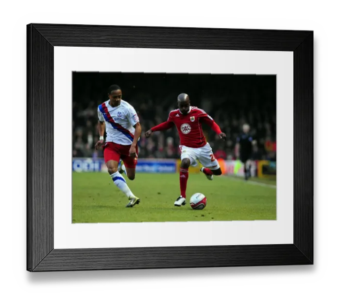 Framed Print : Bristol City vs. Crystal Palace: Jamal Campbell-Ryce vs. Nathaniel Clyne in Championship Battle (December 2010)
