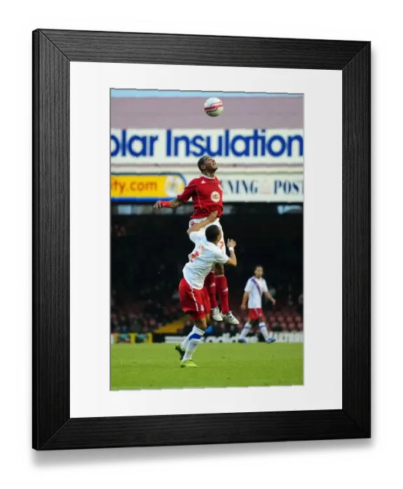 Framed Print : Battling for Control: Marvin Elliott vs. Nathaniel Clyne in the Intense 2010 Championship Showdown between Bristol City and Crystal Palace Framed Print : Battling for Control: Marvin Elliott vs. Nathaniel Clyne in the Intense 2010 Championship Showdown between Bristol City and Crystal Palace