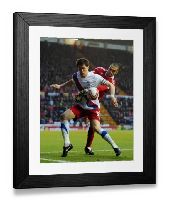 Framed Print : Battling for Supremacy: Caulker vs. McCarthy in the Championship Clash between Bristol City and Crystal Palace (December 2010)