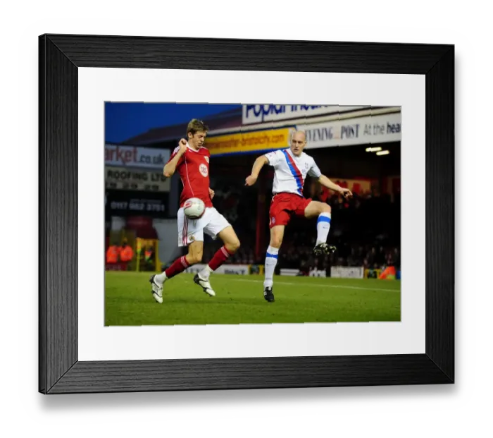 Framed Print : Battling for Supremacy: Jon Stead vs. Adam Barrett in the Championship Clash between Bristol City and Crystal Palace (December 2010) Framed Print : Battling for Supremacy: Jon Stead vs. Adam Barrett in the Championship Clash between Bristol City and Crystal Palace (December 2010)