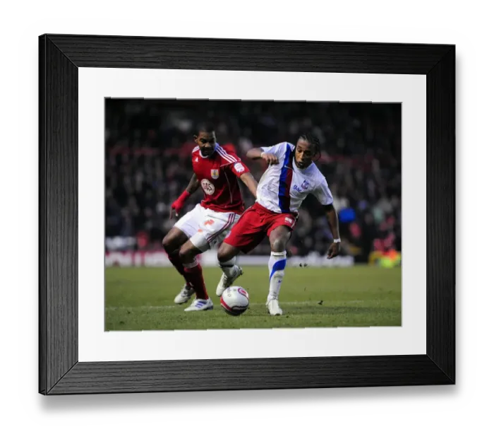 Framed Print : Battling Rivals: Marvin Elliott vs. Neil Danns - A Championship Showdown at Ashton Gate (December 28, 2010) - Bristol City vs. Crystal Palace