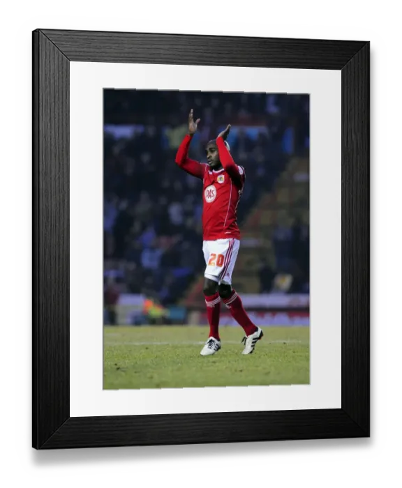 Framed Print : Jamal Campbell-Ryce in Action: Bristol City vs Crystal Palace (Championship Football Match, 28 / 12 / 2010, Ashton Gate Stadium)