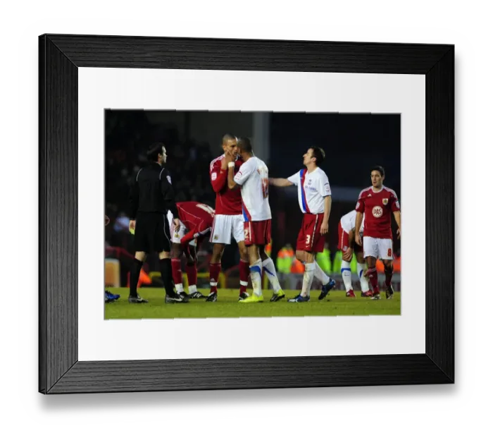 Framed Print : Championship Rivalry: Caulker vs. Andrews Clash at Ashton Gate, 2010