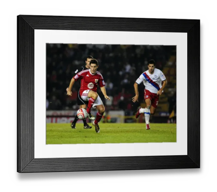 Framed Print : Bristol City's Lee Johnson in Control: Championship Clash Between Bristol City and Crystal Palace (December 2010)