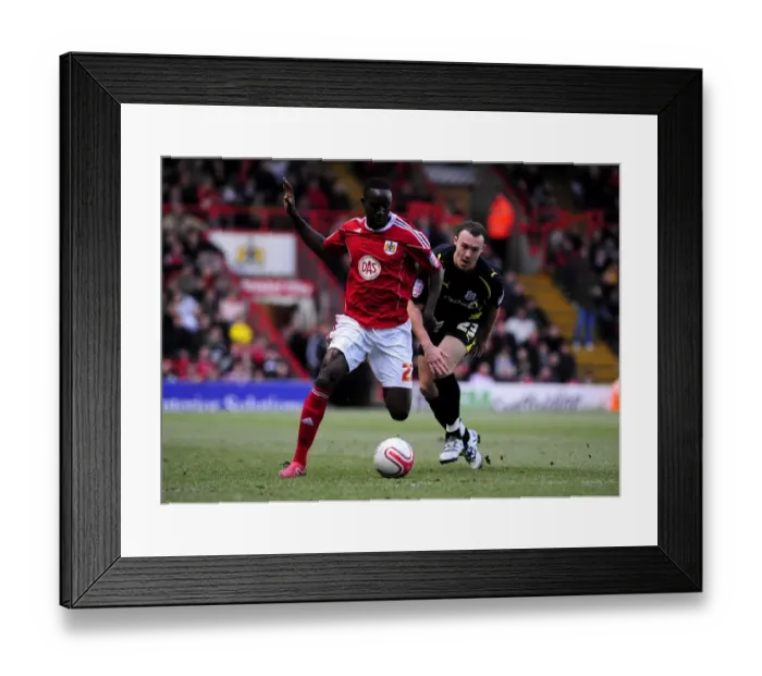 Framed Print : Intense Rivalry: Adomah vs. Blake's Battle for Supremacy in the 2011 Championship Clash between Bristol City and Cardiff City Framed Print : Intense Rivalry: Adomah vs. Blake's Battle for Supremacy in the 2011 Championship Clash between Bristol City and Cardiff City