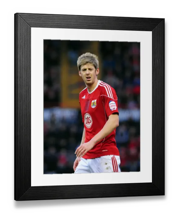 Framed Print : Jon Stead in Action: Bristol City vs. Cardiff City, Championship Match at Ashton Gate Stadium (01 / 01 / 2011)