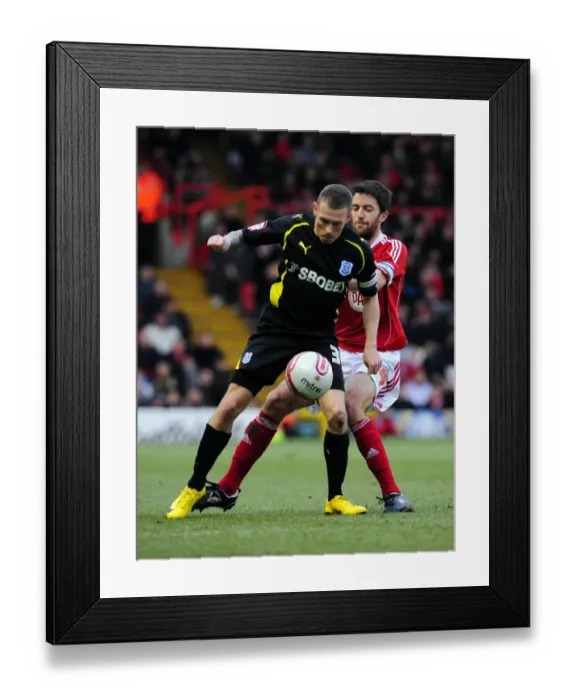 Framed Print : Battling for Championship Glory: Skuse vs. Bellamy (2011) - Bristol City vs. Cardiff City