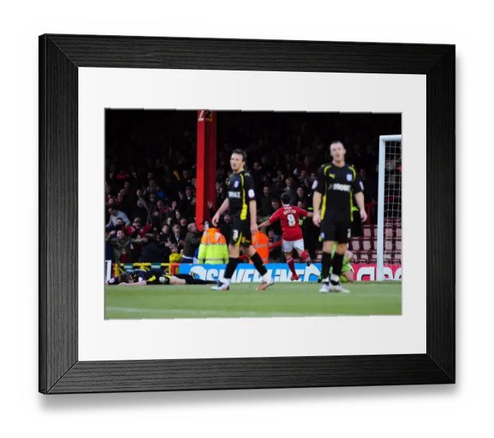 Framed Print : Bristol City's Lee Johnson Celebrates Championship Victory Over Cardiff City (01.01.2011) Framed Print : Bristol City's Lee Johnson Celebrates Championship Victory Over Cardiff City (01.01.2011)