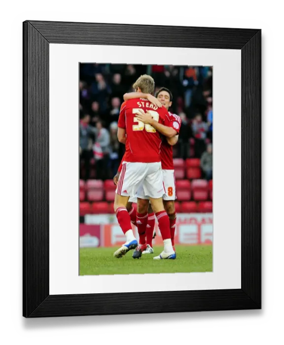 Framed Print : Bristol City's Lee Johnson and Jon Stead Celebrate Championship Victory Over Cardiff City (01.01.2011) Framed Print : Bristol City's Lee Johnson and Jon Stead Celebrate Championship Victory Over Cardiff City (01.01.2011)