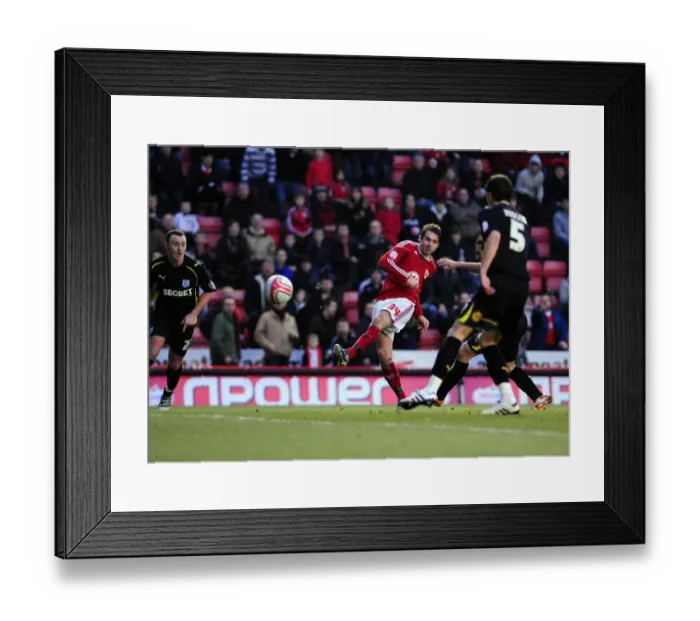 Framed Print : Bristol City's Brett Pitman Narrowly Misses Goal Against Cardiff City - Championship Match, January 1, 2011 Framed Print : Bristol City's Brett Pitman Narrowly Misses Goal Against Cardiff City - Championship Match, January 1, 2011