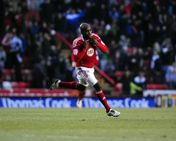 Bristol City's Jamal Campbell-Ryce Celebrates Goal Against Cardiff City - Championship Match, January 1, 2011 - Ashton Gate Stadium