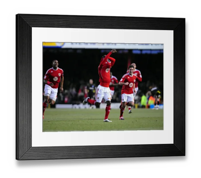 Framed Print : Thrilling Goal: Jamal Campbell-Ryce's Championship-Winning Celebration for Bristol City vs. Cardiff City (January 1, 2011) Framed Print : Thrilling Goal: Jamal Campbell-Ryce's Championship-Winning Celebration for Bristol City vs. Cardiff City (January 1, 2011)