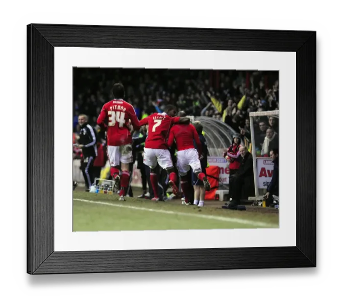Framed Print : Jamal Campbell-Ryce's Thrilling Goal and Euphoric Celebration: Bristol City vs. Cardiff City (Championship Match, January 1, 2011, Ashton Gate Stadium) Framed Print : Jamal Campbell-Ryce's Thrilling Goal and Euphoric Celebration: Bristol City vs. Cardiff City (Championship Match, January 1, 2011, Ashton Gate Stadium)