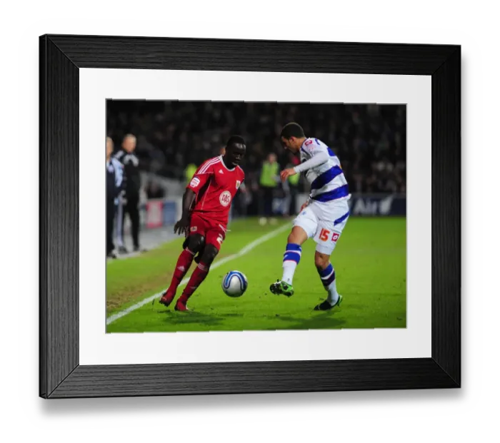 Framed Print : Season 10-11: QPR vs. Bristol City - The Intense Football Rivalry: A Battle on the Field