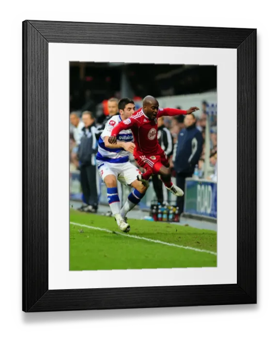 Framed Print : Bristol City's Jamal Campbell-Ryce Fouled by QPR's Bradley Orr during Championship Match Framed Print : Bristol City's Jamal Campbell-Ryce Fouled by QPR's Bradley Orr during Championship Match
