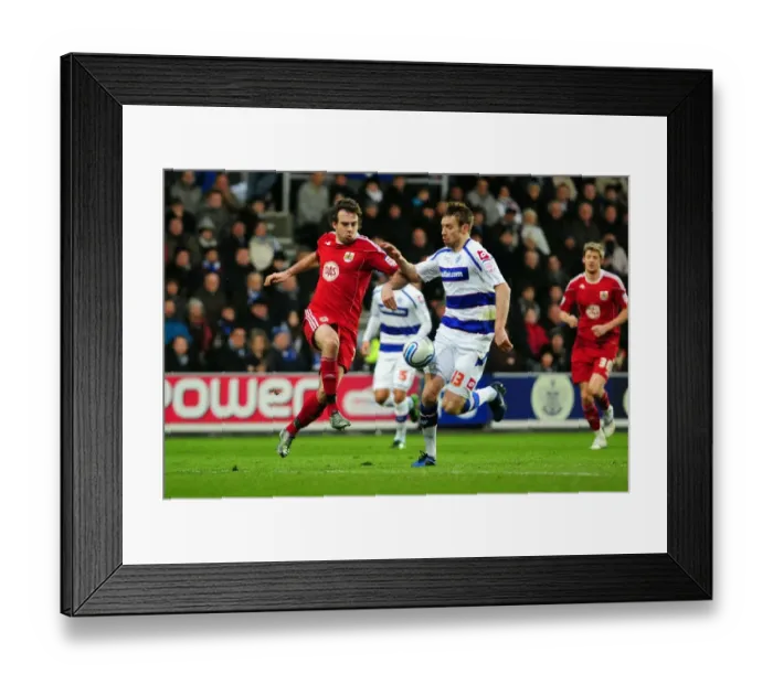 Framed Print : Battling for Supremacy: Pitman vs. Gorkss in QPR vs. Bristol City Championship Clash, January 2011 Framed Print : Battling for Supremacy: Pitman vs. Gorkss in QPR vs. Bristol City Championship Clash, January 2011