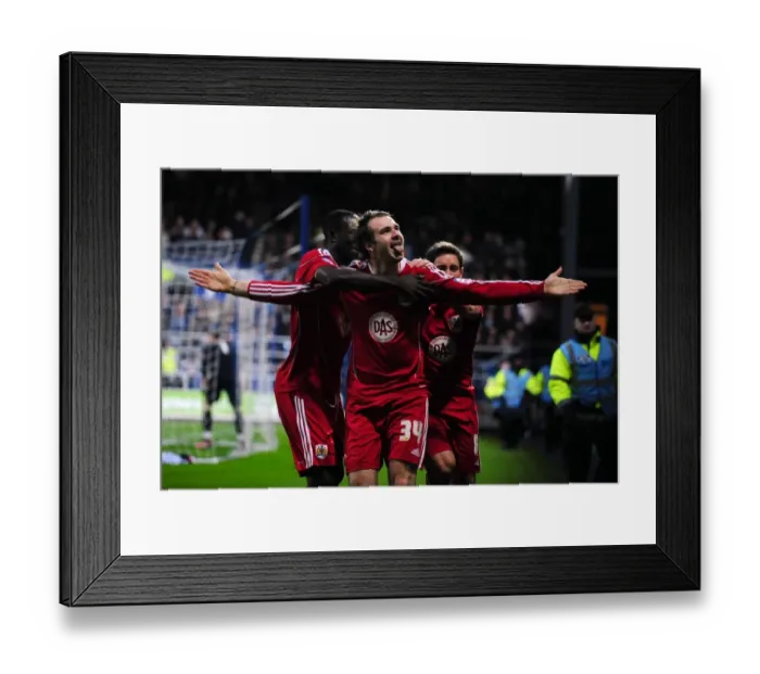 Framed Print : Brett Pitman's Epic Goal Celebration: A Thrilling Championship Moment for Bristol City at QPR (03 / 01 / 2011) Framed Print : Brett Pitman's Epic Goal Celebration: A Thrilling Championship Moment for Bristol City at QPR (03 / 01 / 2011)