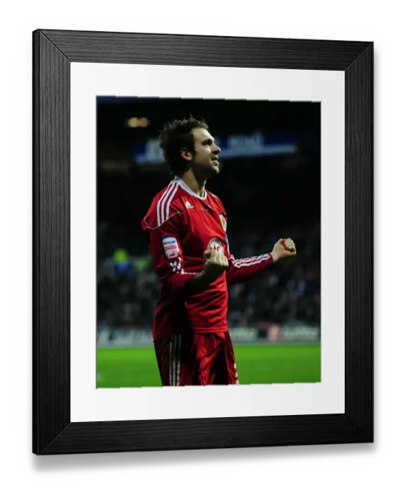 Framed Print : Brett Pitman's Epic Goal Celebration: A Memorable Moment for Bristol City in the Championship (03 / 01 / 2011) Framed Print : Brett Pitman's Epic Goal Celebration: A Memorable Moment for Bristol City in the Championship (03 / 01 / 2011)
