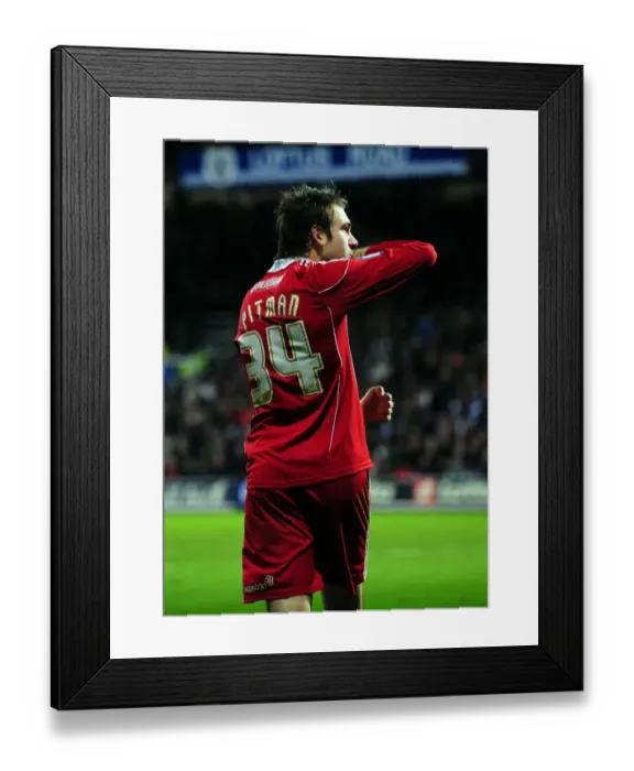 Framed Print : Brett Pitman's Epic Goal Celebration: A Championship Milestone for Bristol City at QPR (03 / 01 / 2011) Framed Print : Brett Pitman's Epic Goal Celebration: A Championship Milestone for Bristol City at QPR (03 / 01 / 2011)