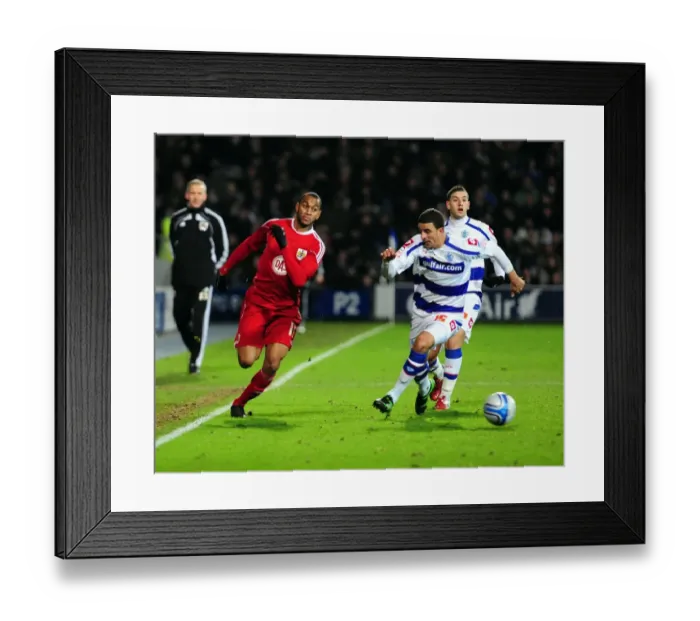 Framed Print : Battling for Supremacy: Haynes vs. Walker in QPR vs. Bristol City Championship Clash, January 2011