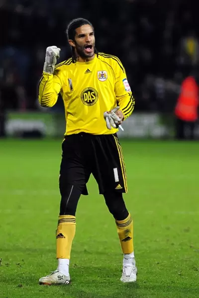 David James Triumph: Celebrating Bristol City's Win Against QPR (03.01.2011)
