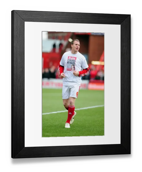 Framed Print : Bristol City's David Clarkson Honors Missing Woman Joanna Yeates with Reward T-Shirt during FA Cup Match vs Sheffield Wednesday Framed Print : Bristol City's David Clarkson Honors Missing Woman Joanna Yeates with Reward T-Shirt during FA Cup Match vs Sheffield Wednesday