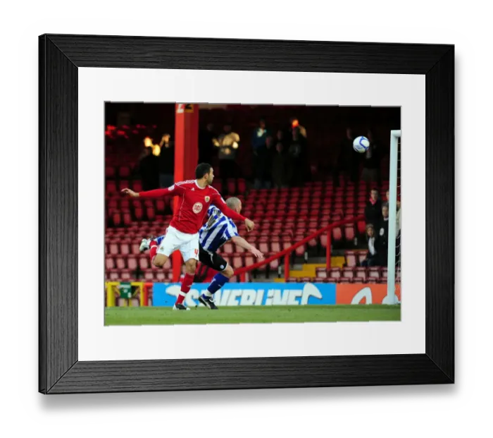 Framed Print : Narrowly Missed: Liam Fontaine's Dramatic Header Goal Attempt vs. Sheffield Wednesday, FA Cup Match (08 / 01 / 2011) Framed Print : Narrowly Missed: Liam Fontaine's Dramatic Header Goal Attempt vs. Sheffield Wednesday, FA Cup Match (08 / 01 / 2011)