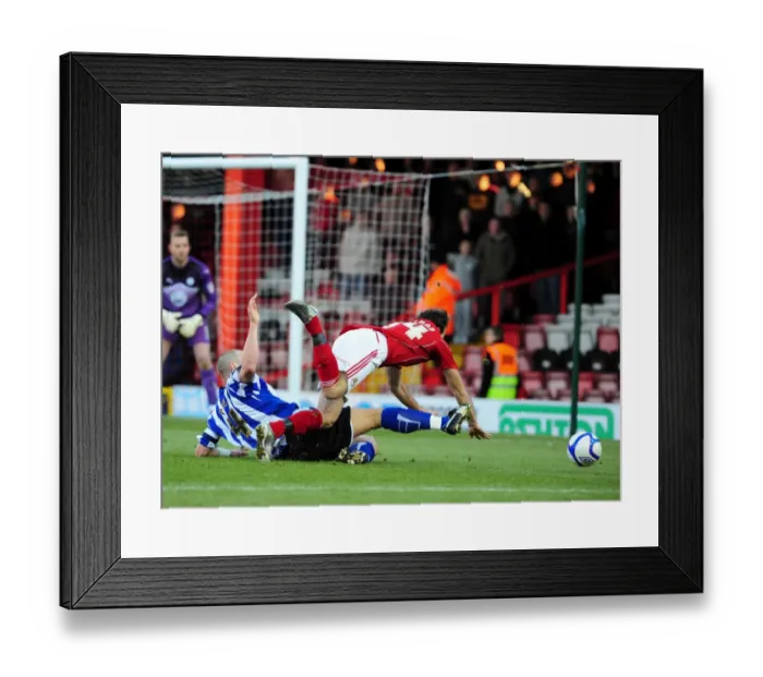 Framed Print : Brett Pitman Foul by Darren Purse: FA Cup Clash between Bristol City and Sheffield Wednesday, 2011 Framed Print : Brett Pitman Foul by Darren Purse: FA Cup Clash between Bristol City and Sheffield Wednesday, 2011
